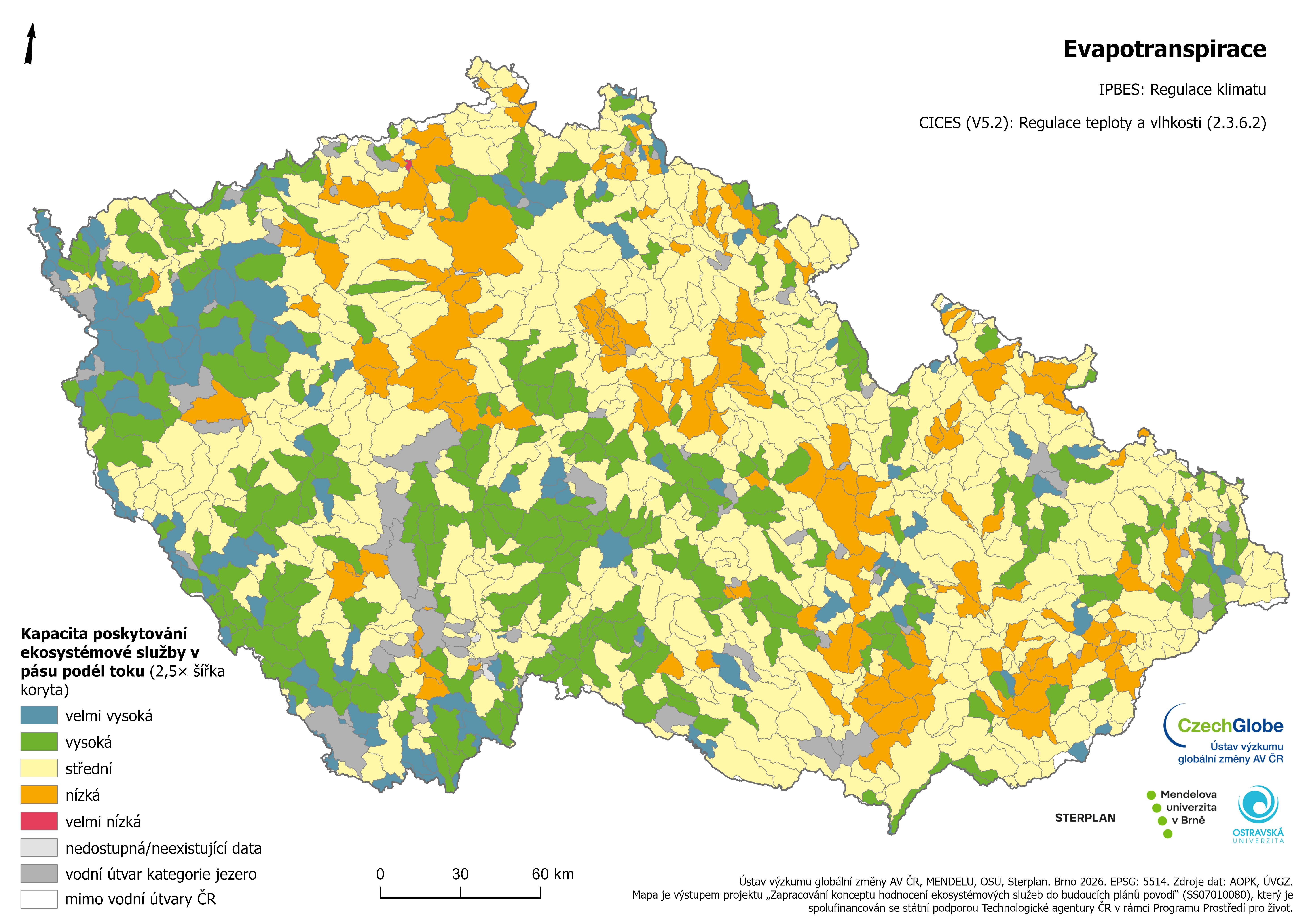 17b - Evapotranspirace v pásu podél toku
